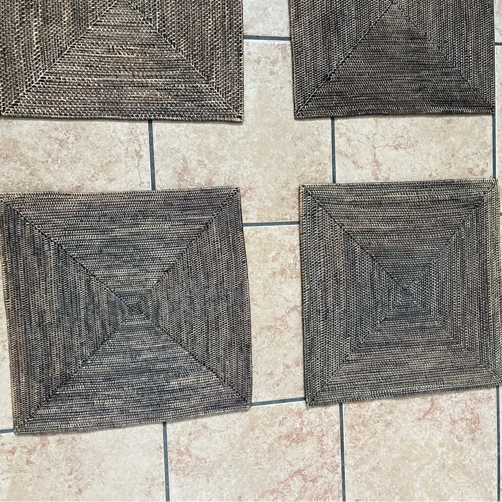 Brown Woven Square Placemats Set of 4
